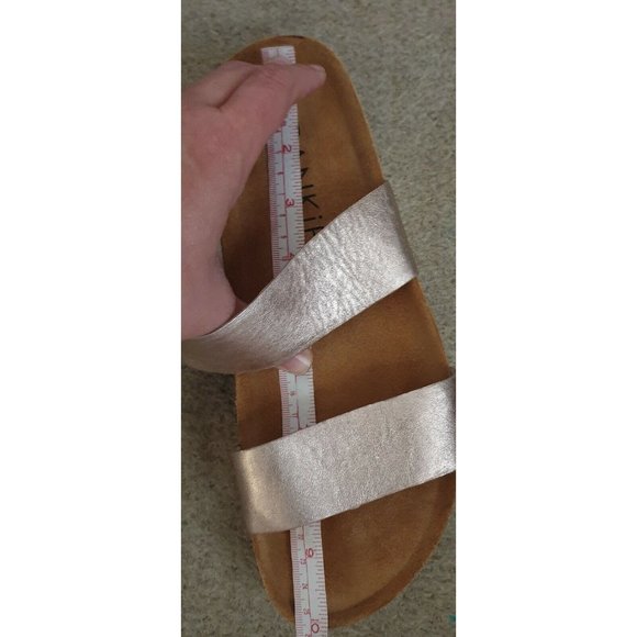 Frankie4 8 Maria Minimalist Comfy Slides Leather shiny Flats Shoes In Rose gold - Picture 13 of 13